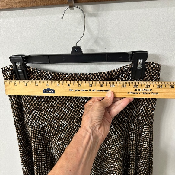DRESSBARN Jersey Yoga Waistband Skirt Women's Sz. Medium in Brown/Black/Cream - Picture 5 of 9